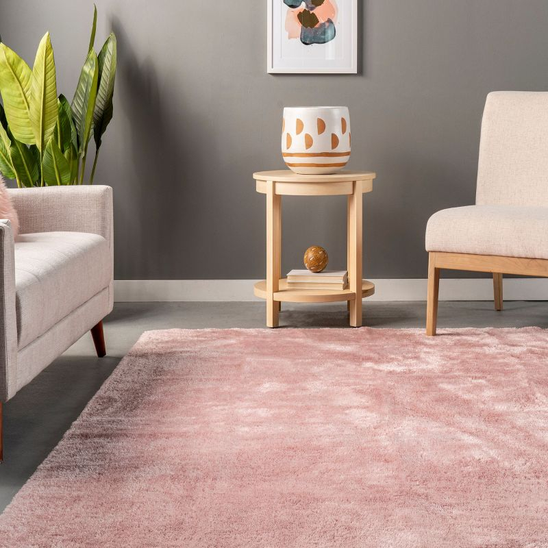 nuLOOM 3' x 5' Cozy Plush SuperiorWash Area Rug, Machine Washable, Non-Slip, Soft Fluffy Shag Carpet for Living Room Bedroom Nursery, Loni Pink