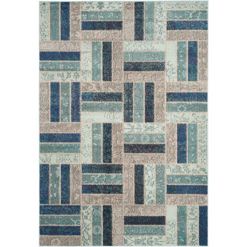 Monaco MNC214 Power Loomed Indoor Area Rug - Grey/Blue - 5'1"x7'7" - Safavieh