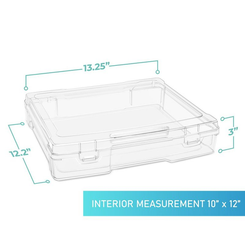 Sorbus Set of 3 Wide Hanging File Organizer Bin Clear Plastic Stackable for Document Storage