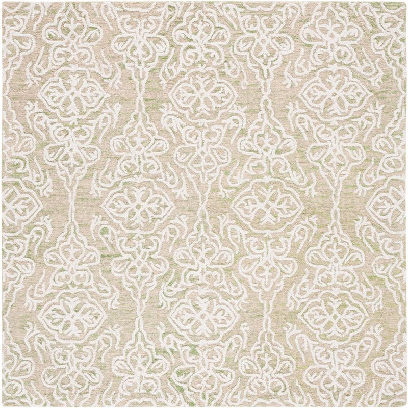 Blossom BLM112 Hand Tufted Indoor Area Rug - Light Green/Ivory - 6'x6' - Safavieh