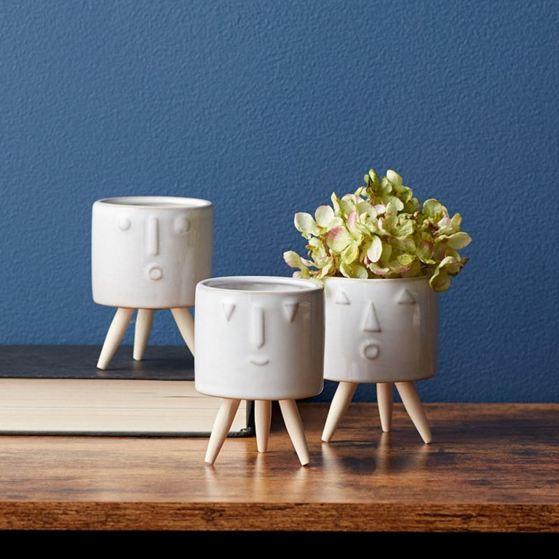 Melrose Porcelain Face Planter (Set of 3)