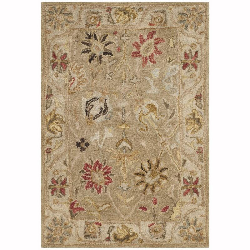 Antiquity AT859 Hand Tufted Indoor Accent Rug - Taupe/Beige - 2'x3' - Safavieh