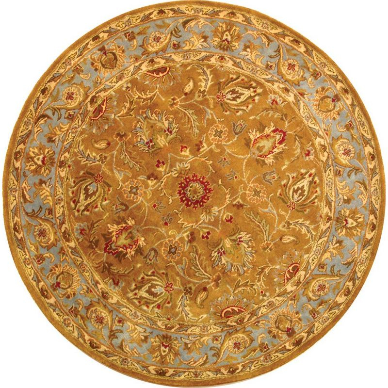 Heritage HG812 Hand Tufted Area Rug - Brown/Blue - 6' Round - Safavieh.