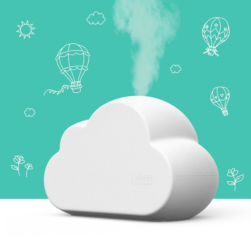 Pure Enrichment MistAire Cloud Ultrasonic Cool Mist Humidifier and Mood Light: Kids' Bedroom, Adjustable, Quiet, 24hr Run