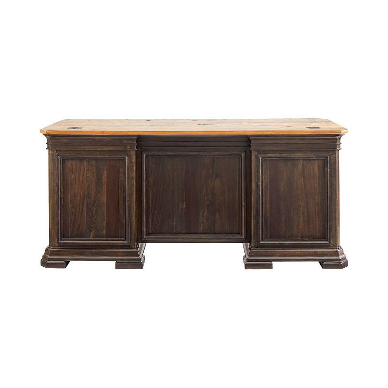 Sonoma Double Pedestal Desk Brown - Martin Furniture: Antique Bronze Hardware, Wood Veneer, No Assembly Required