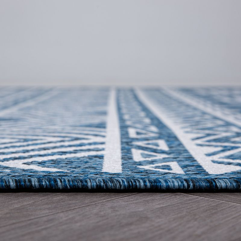 World Rug Gallery Distressed Geometric Bohemian Textured Flat Weave Indoor/Outdoor Area Rug