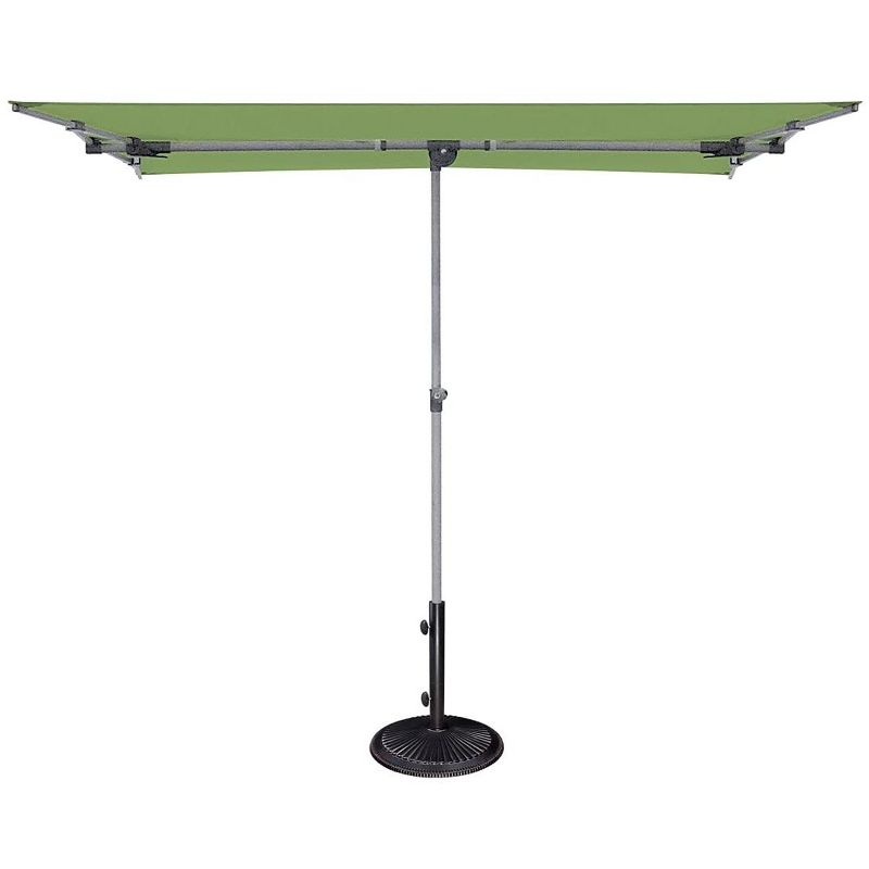 SimplyShade Capri Polyester Rectangle Balcony Umbrella in Platinum/Lime