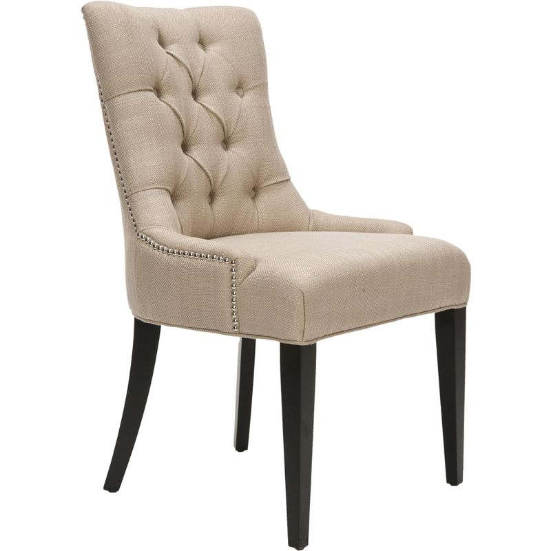 Amanda 19''H Tufted Chair with Nickel Nail Heads - Antique Gold - Safavieh.