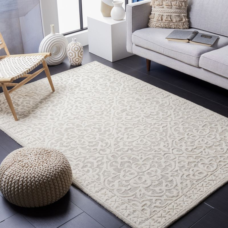 Metro MET857 Hand Tufted Indoor Area Rug - Grey/Ivory - 8'x10' - Safavieh