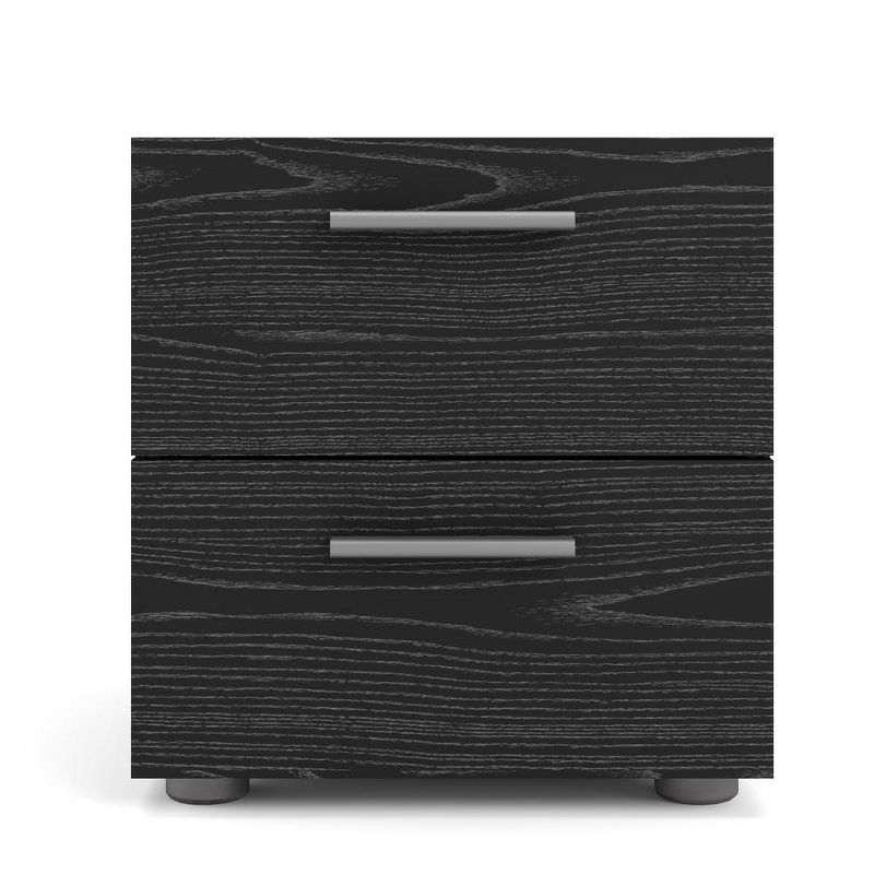 Tvilum, Austin 2 Drawer Nightstand, Black Woodgrain