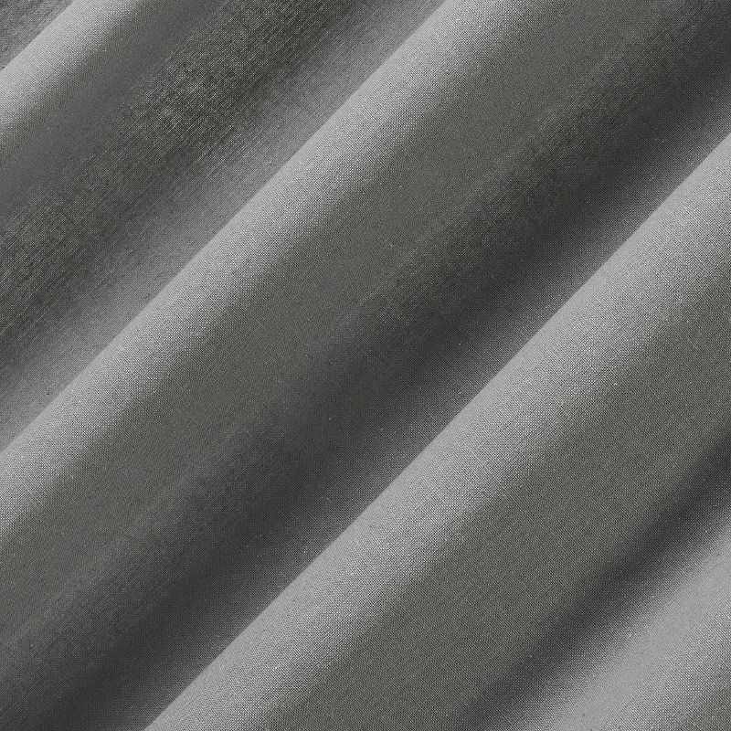 40"x63" Archaeo Light Filtering Cotton Blend Button Tab Top Curtain Panel Gray: Transitional Indoor Curtain