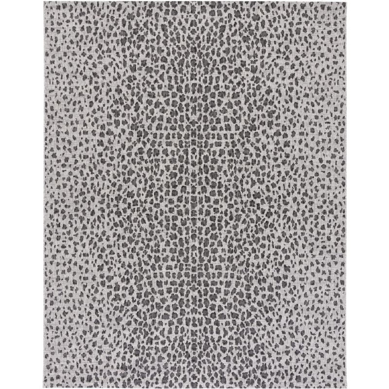 Courtyard CY8505 UV & Stain Resistant Non-Shedding Power Loomed Indoor/Outdoor Area Rug - Grey/Black - 9'x12' - Safavieh