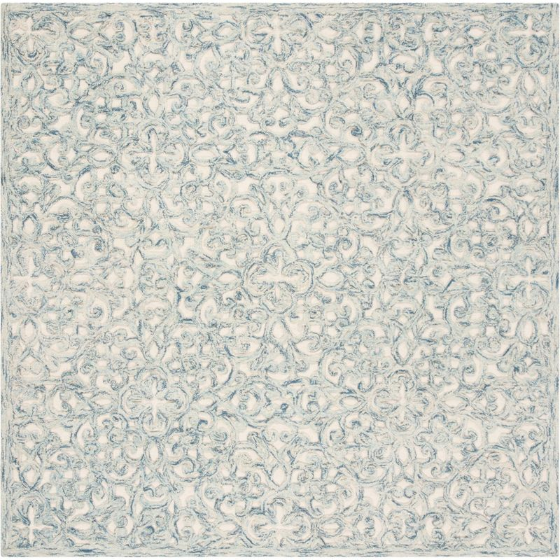 Trace TRC103 Hand Tufted Indoor Accent Rug - Blue/Ivory - 4'x4' - Safavieh