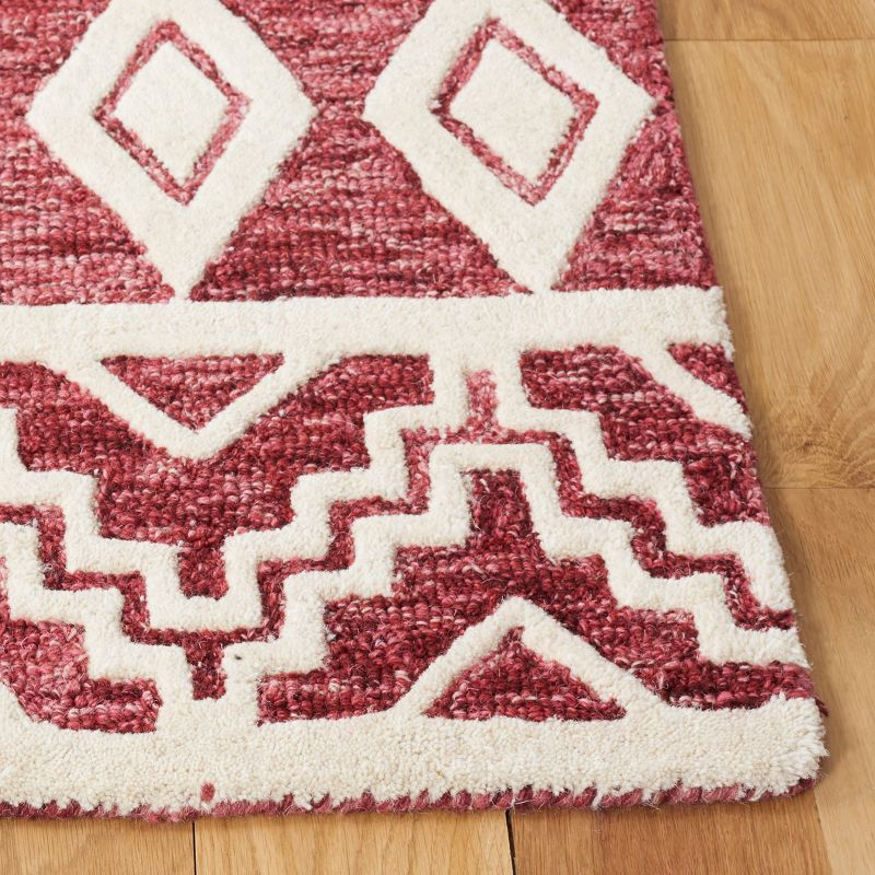 Abstract ABT851 Handmade Indoor Area Rug - Red/Ivory - 8'x10' - Safavieh