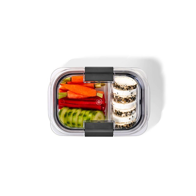 Rubbermaid Brilliance 2.85c Plastic Divided Meal Prep Food Storage Container Clear: Dishwasher, Microwave & Freezer Safe