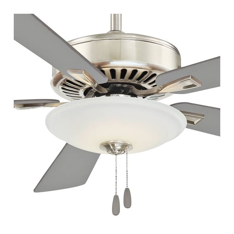 52" Minka Aire Modern Indoor Ceiling Fan with LED Light Polished Nickel White Glass Shade for Living Room Kitchen Bedroom Family