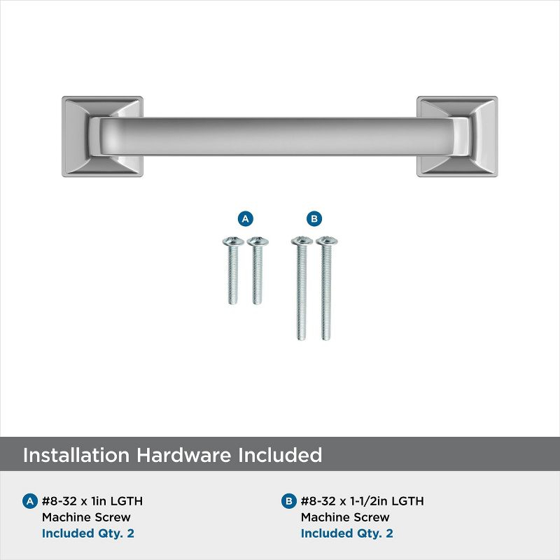 Amerock Ville 3-3/4 inch (96mm) Center-to-Center Polished Chrome Cabinet Pull
