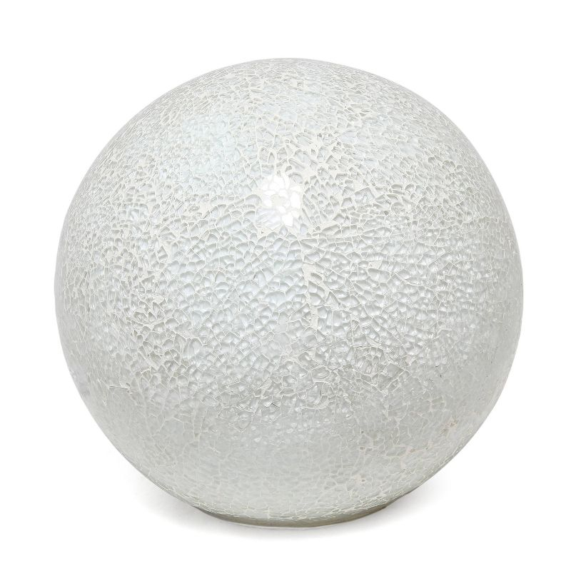 Creekwood Home 8" Crystal Mosaic Patchwork Dome Table Lamp White