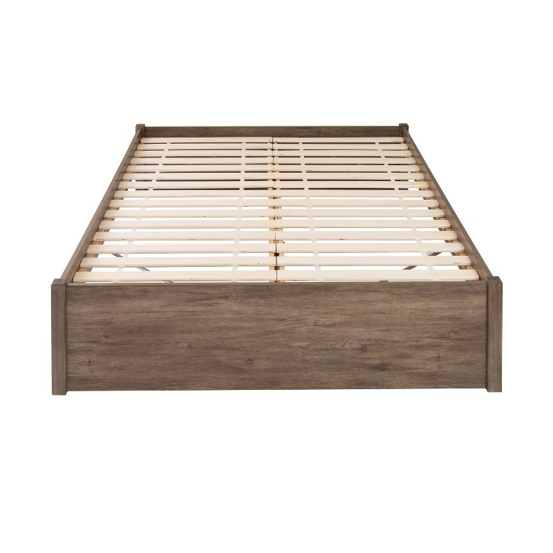 Queen 4 Post Platform Bed Drifted Gray - Prepac: Sleek Storage, No Box Spring Required