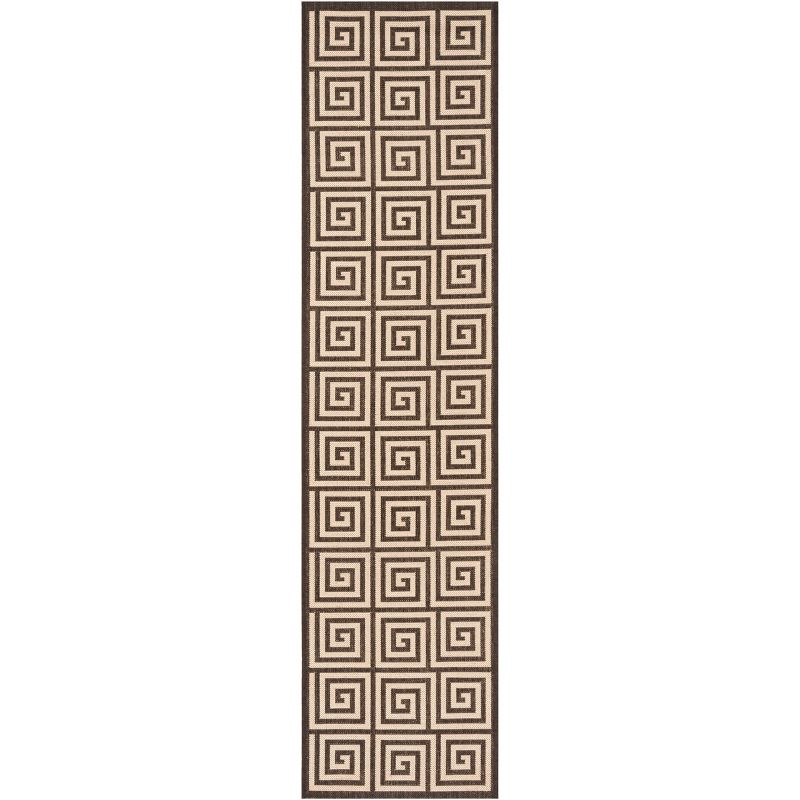 Linden LND129 Power Loomed Runner Rug - Creme/Brown - 2'2"x8' - Safavieh