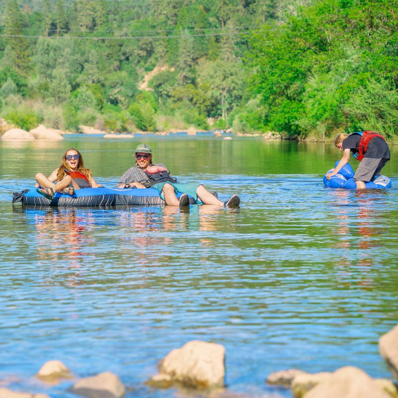GoSports Heavy-Duty 2 Person Floating River Tube with Premium Canvas Cover-Commercial Grade Double River Tube-Blue