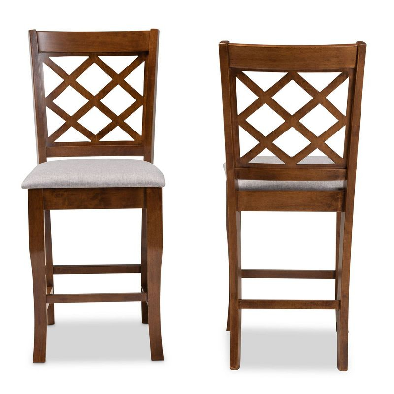 Set of 2 Aria Pub Chair Gray/Walnut - Baxton Studio