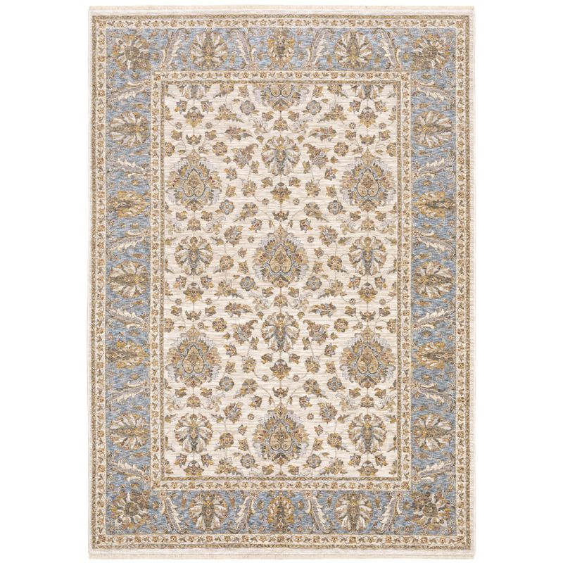 Oriental Weavers Maharaja 5091Z Ivory/ Blue Indoor Area Rug - 5'3" x 7'6"