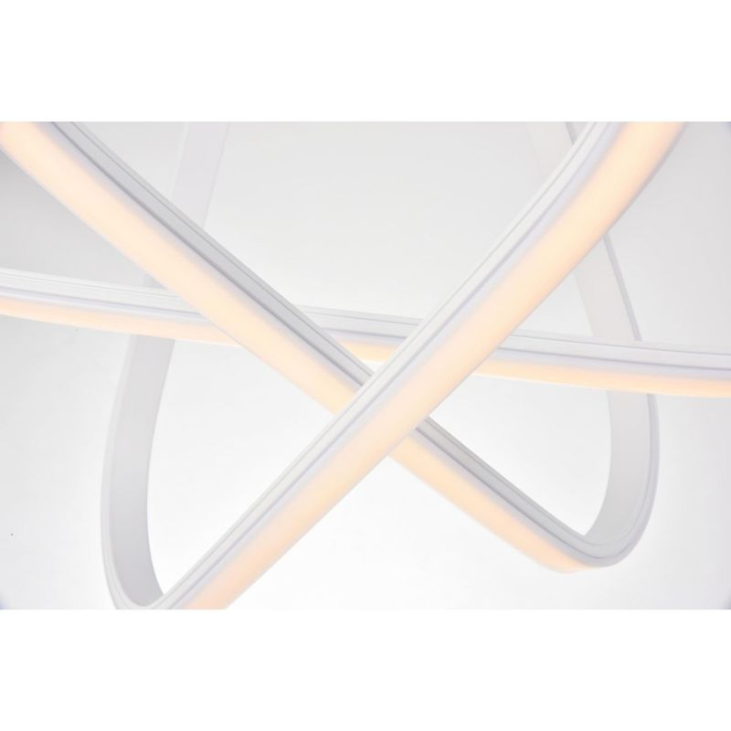 Elegant Lighting Dahlia 3 light in White Pendant