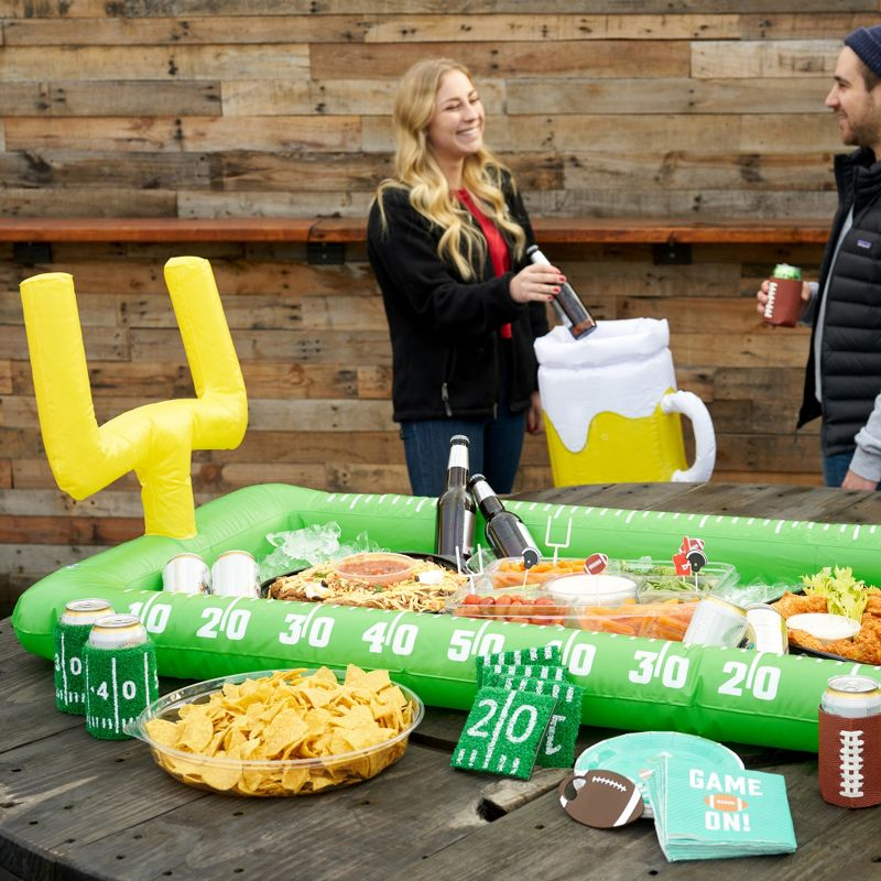 True Zoo Inflatable Football Field Cooler Bar, Party Drink Cooler, Novelty Inflatable Beer Cooler, Ice Bucket, 511" x 118", Set of 1