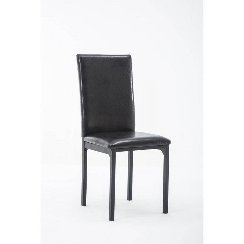 Set of 4 Arjen Dining Chairs Black - Boraam: Faux Leather, Metal Frame, Contemporary Style