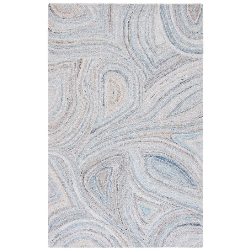 Abstract ABT147 Hand Tufted Area Rug - Beige/Blue - 4'x6' - Safavieh .