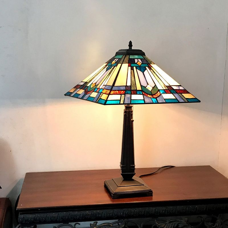 Chloe Lighting Irwin Tiffany-style 2 Light Mission Table Lamp 16" Shade