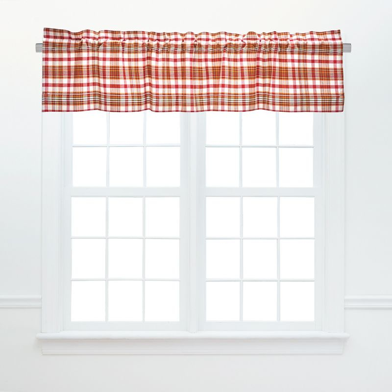 C&F Home Abingdon Plaid Cotton Valance Thanksgiving Window Treatment (Set of 2)