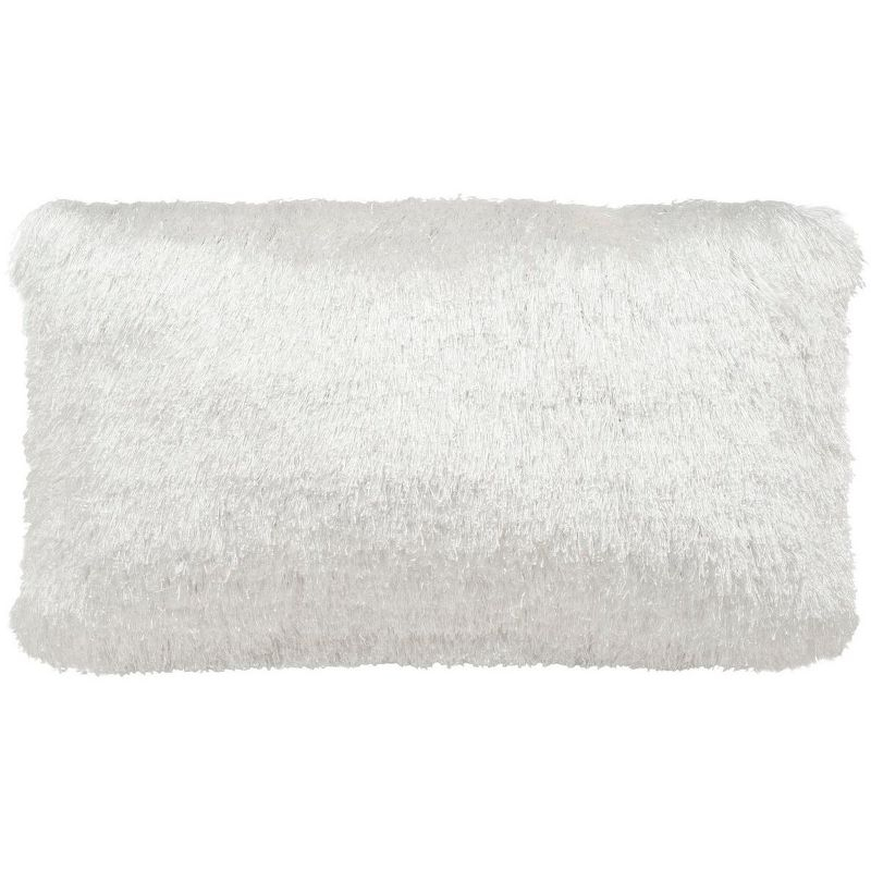 Indoor/Outdoor Shag Pillow - Pearl - 14"X24" - Safavieh