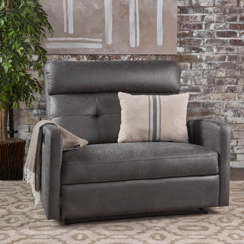 Halima 2-Seater Recliner - Slate - Christopher Knight Home: Upholstered Polyester, Hardwood Frame, 500lb Capacity
