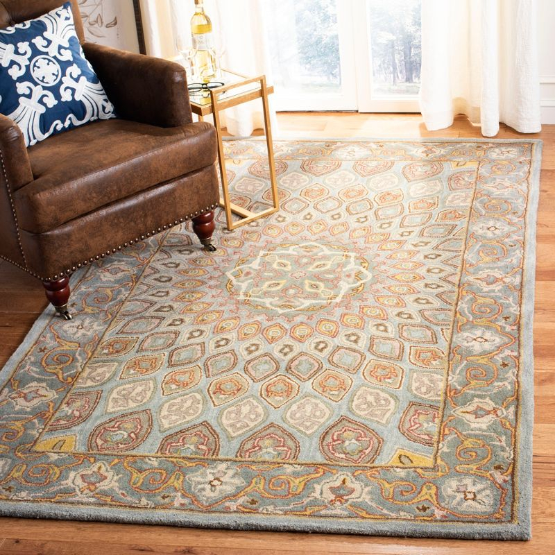 Heritage HG914 Hand Tufted Area Rug - Blue/Grey - 3'x5' - Safavieh.