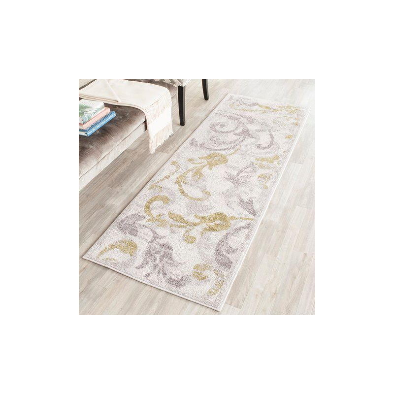Amherst AMT428 Power Loomed Indoor Runner Rug - Ivory/Light Grey - 2'3"x9' - Safavieh