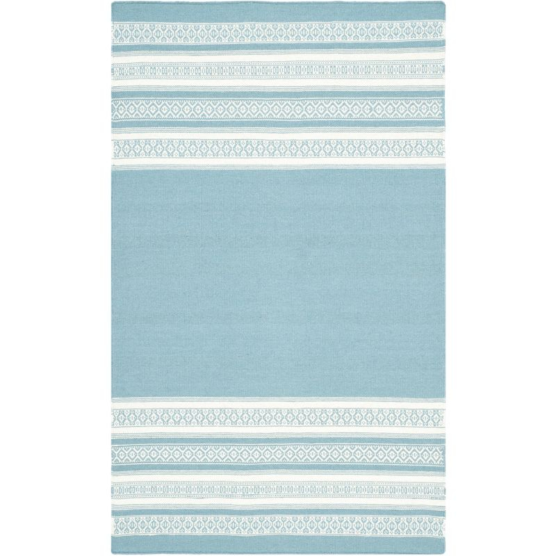 Dhurries DHU601 Hand Woven Area Rug - Turquoise - 3'x5' - Safavieh.