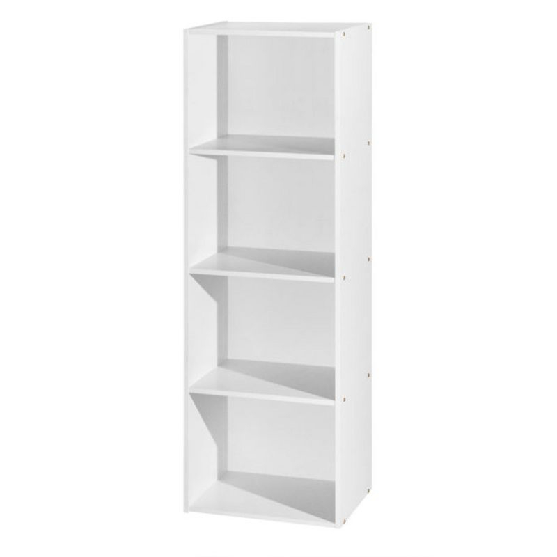 Hodedah 12 x 16 x 47 Inch 4 Shelf Bookcase and Office Organizer Solution for Living Room, Bedroom, Office, or Nursery, White Finish