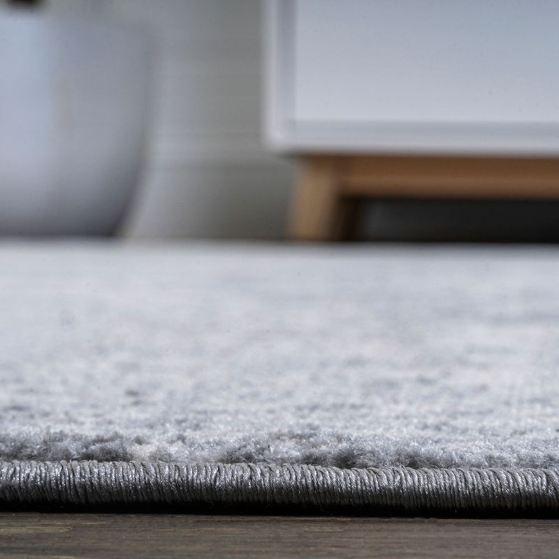 5' Round Modern Persian Vintage Medallion Area Rug, Gray/Ivory - JONATHAN Y