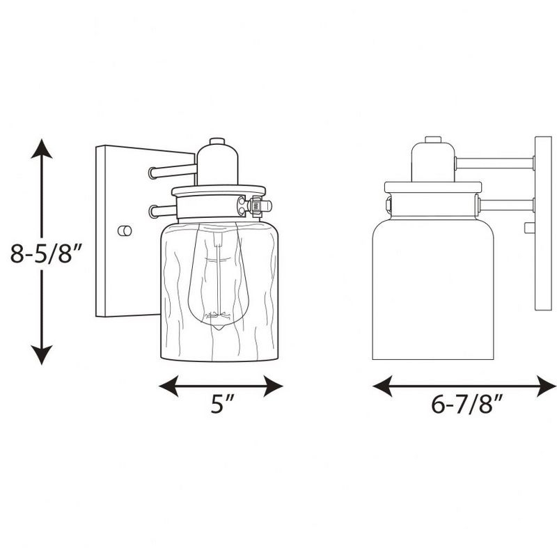 Progress Lighting Calhoun 1-Light Bath & Vanity, Steel, Antique Bronze, Clear Glass Shade