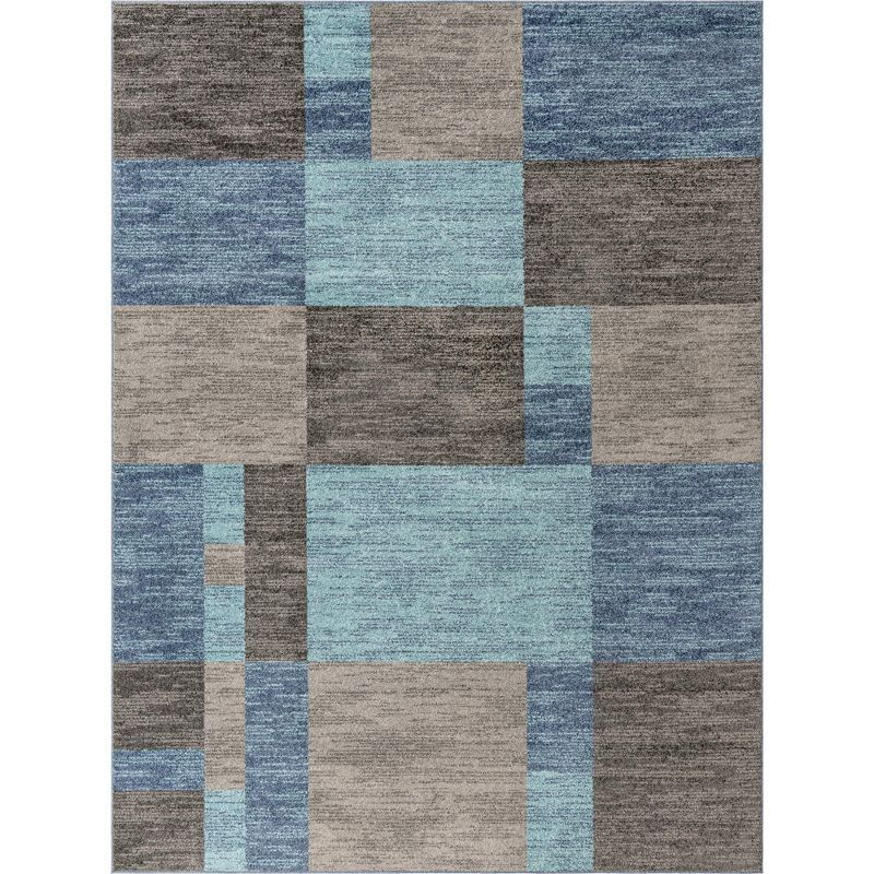 Unique Loom Autumn Collection Area Rug - Providence (9'  x 12' Rectangle Blue Gray/Light Brown)