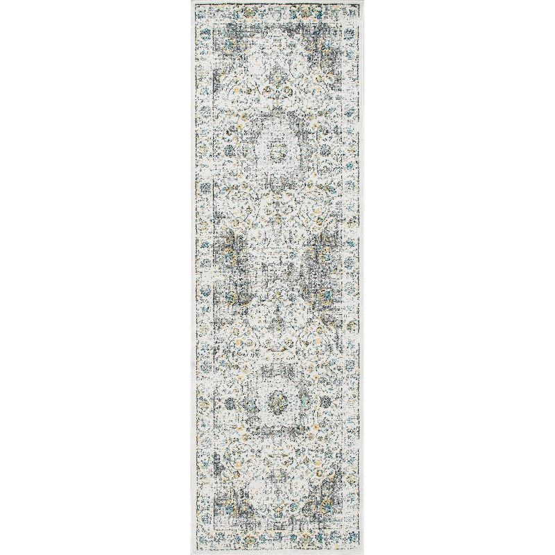 2'6"x10' Verona Vintage Persian Style Runner Rug Gray - nuLOOM