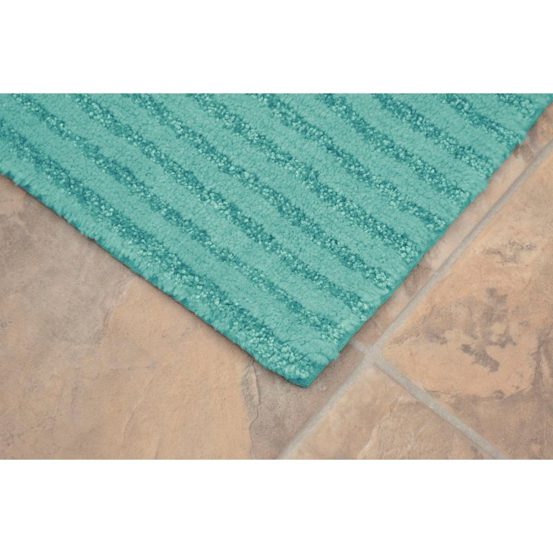24"x40" Sheridan Plush Washable Nylon Bath Rug Sea foam - Garland