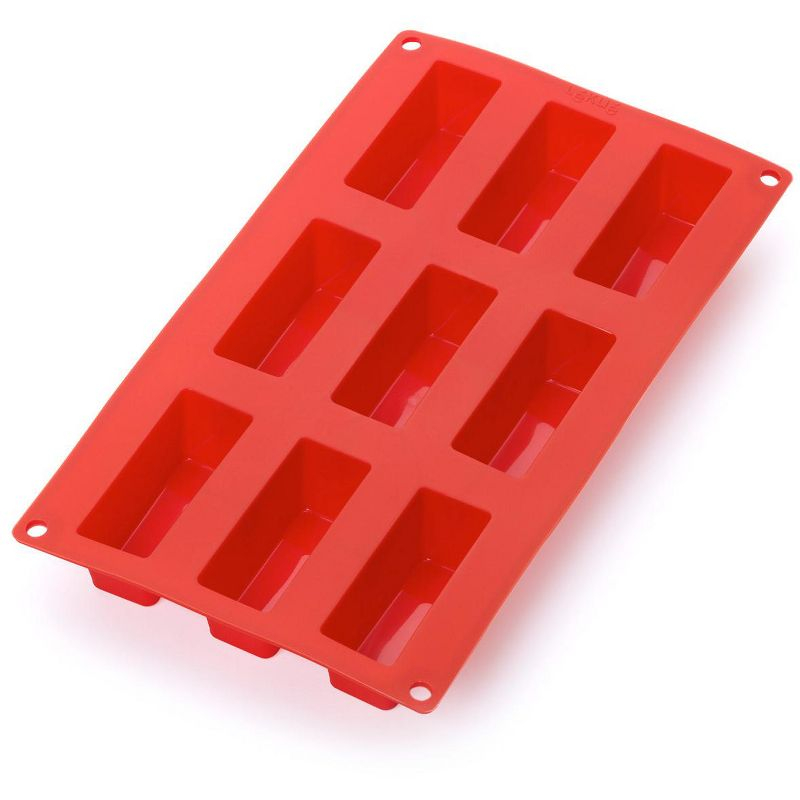 Lekue Silicone 9 Cavity Mini Cake Baking Mold, Red