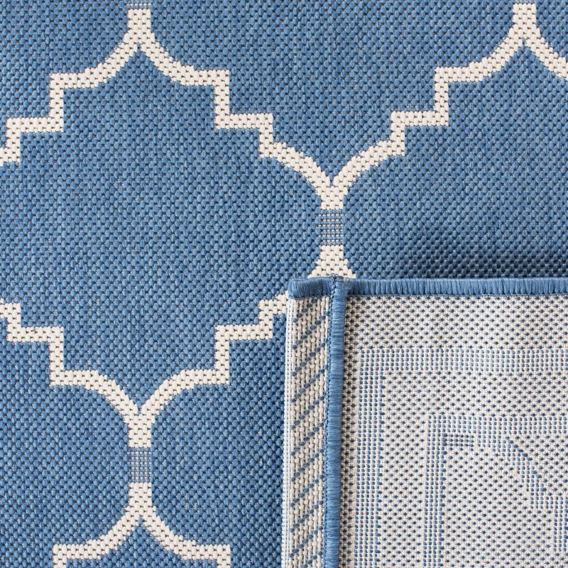 Courtyard CY6889 Power Loomed Indoor and Outdoor Accent Rug - Blue/Beige - 2'x3'7" - Safavieh