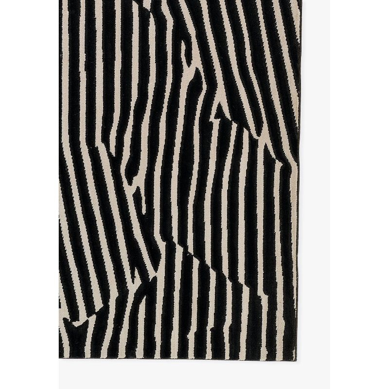 Momeni 5'3"x7'6" Xander Everly Machine Loomed Area Rug Black: Geometric Pattern, Low Pile, Indoor Use, Polyester & Polypropylene