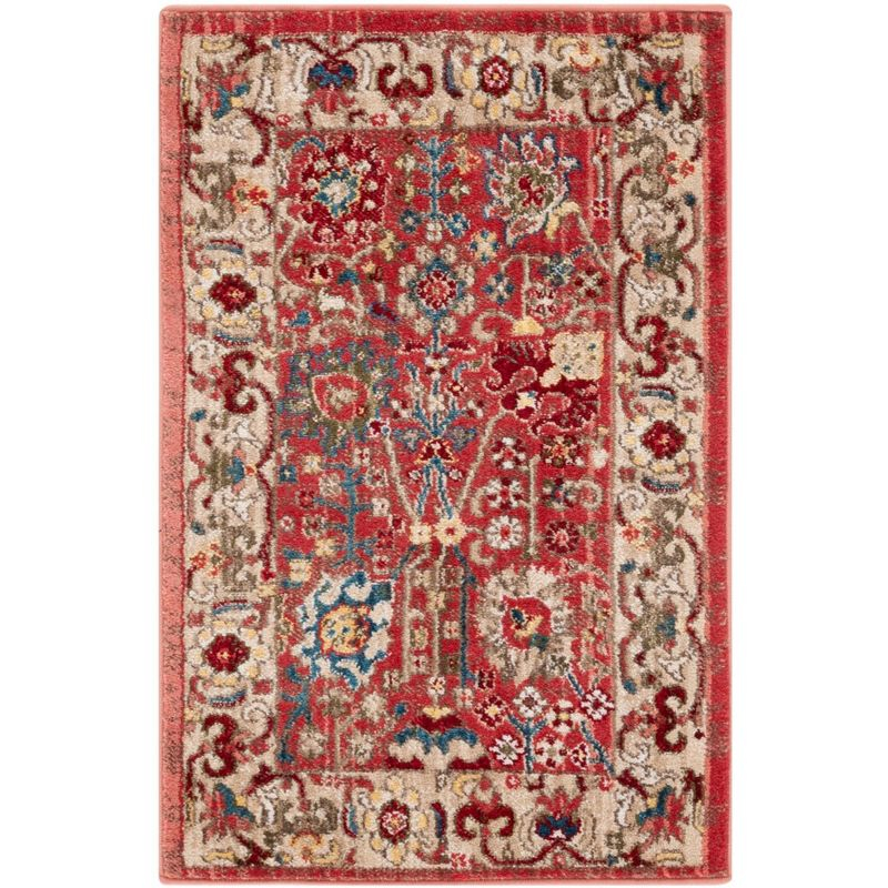 Kashan KSN303 Power Loomed Accent Rug - Red/Beige - 2'6"x4' - Safavieh