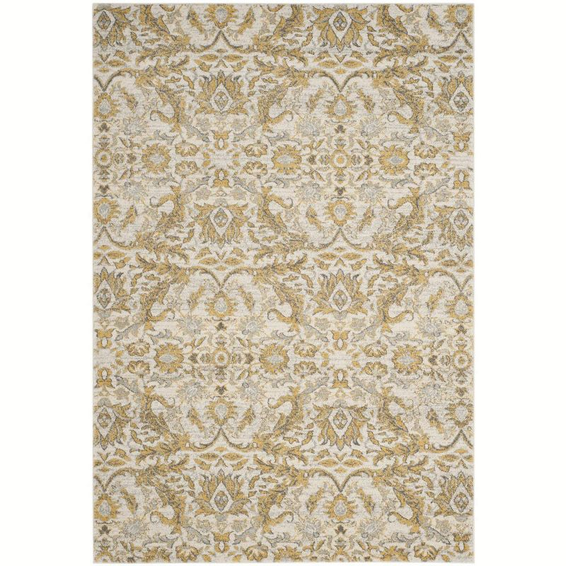 Evoke EVK238 Power Loomed Area Rug - Ivory/Gold - 6'7"x9' - Safavieh.