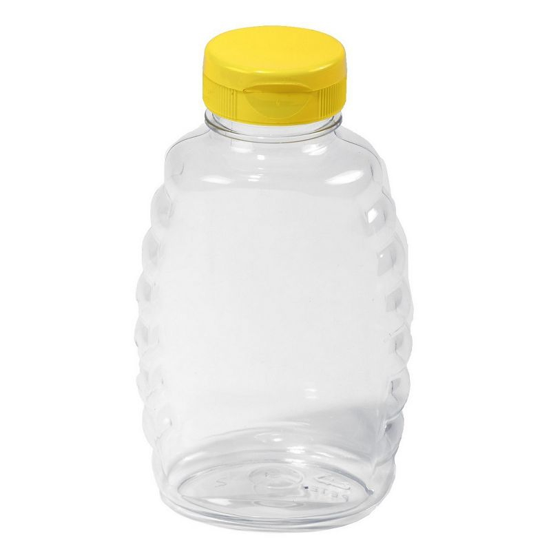 Miller Manufacturing Company Plastic Skep-Style Jar Honey Squeeze Bottle with Flip-top Lid - 16 oz- 12 Pack